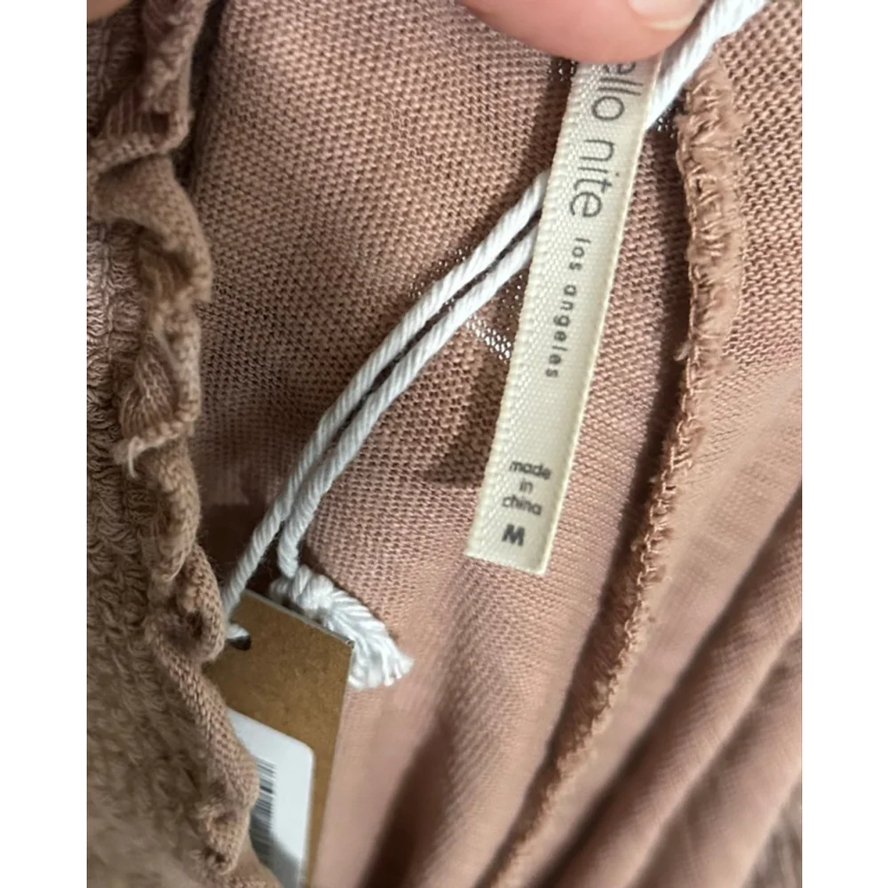 NWT Hello Nite Smocked Waist Lounge Pants | Driftwood | Size M | 100% Cotton